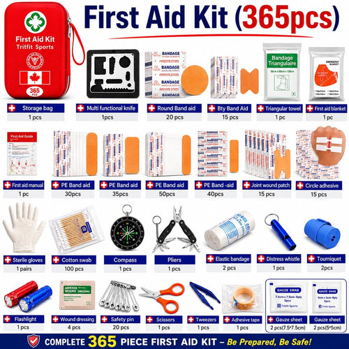 First Aid Kit & Survival Kit, 400 Pieces with Essential Supplies for Car, Camping, Home, Boat, Car, Sports, Emergency Kit, 2 in 1 First Aid by | PrepWiseGear