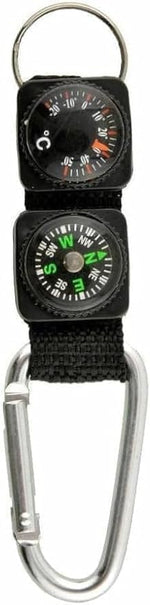 Black Carabiner Key Chain Compass Thermometer Metal Camping Outdoor Gadgets Hiking Survival to Multifunctional Mountaineering Sports Outdoor Recreation Accessories | PrepWiseGear