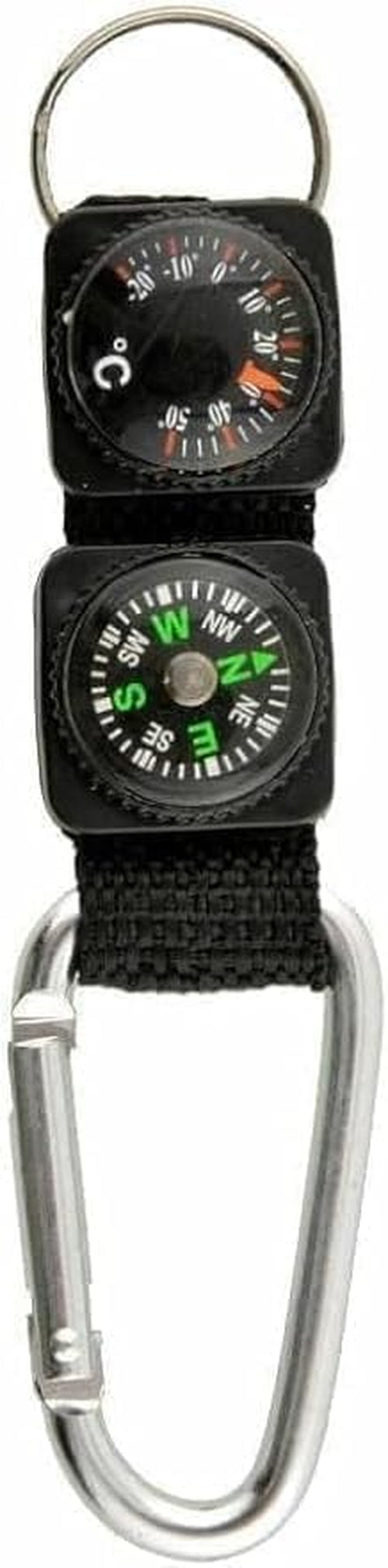 Black Carabiner Key Chain Compass Thermometer Metal Camping Outdoor Gadgets Hiking Survival to Multifunctional Mountaineering Sports Outdoor Recreation Accessories | PrepWiseGear