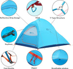Camping Tents 2 Person, Lightweight Backpacking Tent for Hiking and Biking, Waterproof, Packs Light and Compact 4.2Lb | PrepWiseGear