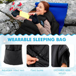 Winter Wearable Sleeping Bag for Adults with Hood 74 Inch Long 0 Degree Cold Weather Insulated Weather Sleeping Bag for Extreme Cold Camping Hiking Stadium | PrepWiseGear