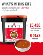 Emergency Food Supply - 84 Servings Gluten Free Survival Food Bucket, Dehydrated Meals & Freeze Dried Food for Backpacking, Camping Essentials & Emergency Supplies, up to 25 Year Shelf Life | PrepWiseGear