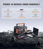 500W Portable Power Station 444Wh Solar Generator with 110V Pure Sine Wave AC Outlet/Pd60W, 1000W Peak Power Station for Camping Trip RV Outdoor Home Emergency Backup & Solar Powered