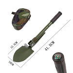 Foldable Portable Truck Mounted Engineer Shovel Camping Tent Outdoor Shovel Self-Defense Survival Tool Compass Storage Bag | PrepWiseGear