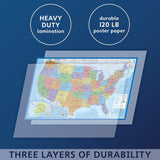 Customer photo of Laminated World & USA Map Poster Set - 2 Pack