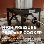 Gasone Propane Single Gas Burner 200,000BTU Heavy Duty - 0-20 PSI Adjustable Regulator and Hose Camp | PrepWiseGear