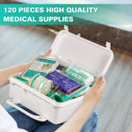 120 Pieces Hardcase First Aid Kit - First Aid Box Includes Instant Cold Pack, Emergency Blanket for Travel, Home, Office, Vehicle, Camping, Workplace & Outdoor | PrepWiseGear