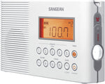 H201 Shower Radio AM/FM Waterproof, Weather Alert Radio, White