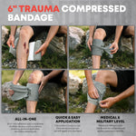 11Pcs IFAK Trauma Kit, First Aid Kit Refill Supplies with Non-Vented Chest Seal, 6" Emergency Trauma Bandage & Compressed Gauze, Tactical Trauma Medical Supplies for Combat Wound Care | PrepWiseGear