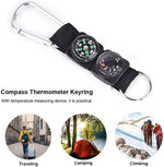 Black Carabiner Key Chain Compass Thermometer Metal Camping Outdoor Gadgets Hiking Survival to Multifunctional Mountaineering Sports Outdoor Recreation Accessories | PrepWiseGear
