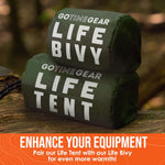 Survival Life Tent • 2 Person Mylar Emergency Shelter Tube Tent + Paracord • All-Weather Protection for Camping, Hiking, & Survival Kits • Includes Emergency Whistle | PrepWiseGear