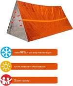 Waterproof Emergency Tent 2 Person Tent Survival Shelter Ultralight Survival Emergency Insulated Blanket for Camping Hiking, Orange | PrepWiseGear