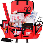 Fully Stocked EMT Trauma Bag – Tactical First Responder Medical Kit with Tourniquet, Vented Chest Seals, Hemostatic Gauze, Shears, Bandages & Bleeding Control Supplies – Red | PrepWiseGear