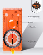 Orienteering Compass for Kids, Lightweight and Portable, Survival Compass for Navigation, Backpacking, Camping, Hiking, and Hunting | PrepWiseGear