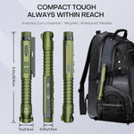 EDC Flashlight Rechargeable,800 Lumen Small Flashlight with Magnetic Clip & Base, 11 Modes LED Flashlight,Glass Breaker&Bottle Opener, USB-C Flashlight for Working,Home and Emergency