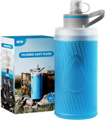 700Ml Collapsible Water Filter Bottle,Squeeze Water Filtered Bottle，Bpa-Free, Ultra Light Emergency Survival Water Filter，Perfect for Hiking, Backpacking, Camping | PrepWiseGear