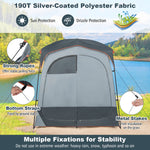 2 Room Shower Tent Oversize Privacy Shelter Portable Dressing Toilet Outdoor Gray