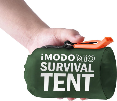 Emergency Survival Tent Life Shelter - 2 Person Mylar Emergency Shelter Tube Tent with Emergency Whistle & Paracord, All-Weather Essential Survival Gear for Camping, Hiking & Survival Kits | PrepWiseGear