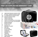300Piece Travel First Aid Emergency Kit Home Essentials Hiking Survival Essential Kit for Outdoor Adventure Mini First Aid Kit for Backpack, Black | PrepWiseGear