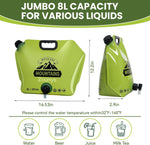 6Pack Collapsible Water Container 8L/2 Gallon Water Jug, Water Storage Bag, Collapsible Water Bag for Travelling, Emergency Water Bag Suitable for Camping Essentials, Survival Gear, Camping Water Jug | PrepWiseGear