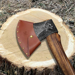 32.4 Inch Professional Wood Splitting Axe, Wood Chopping Axe with Hickory Wood Handle and Leather Sheath, Felling Ax, Sporting Axes, Racing Axes for Timbersports - Black Head 6 Lbs