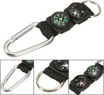 Black Carabiner Key Chain Compass Thermometer Metal Camping Outdoor Gadgets Hiking Survival to Multifunctional Mountaineering Sports Outdoor Recreation Accessories | PrepWiseGear