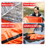 Emergency Sleeping Bag for Survival Gear and Supplies Life Bivy Sack Waterproof Mylar Emergency Blankets for Survival Kit Car Camping Gear Hiking Tac Bivvy Go Bags Supplies Sleep Sacks Shelter | PrepWiseGear