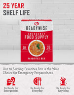 Emergency Food Supply - 18 Servings Favorites Box, Survival Food Kit with Freeze Dried Prepper Food & Dehydrated Meals, Camping Essentials for Backpacking & Hiking, up to 25 Year Shelf Life | PrepWiseGear