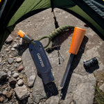 Fire Starter for Campfires, Flint and Steel Fire Starter Kit, Ferro Rod Survival Kit, Fast Fire Stick with Survival Whistle, Regular Size | PrepWiseGear