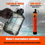 High-Capacity Survival Water Filter Straw Kit with Emergency Whistle, Lightweight Reusable Portable Water Straw for Camping, Hiking, Backpacking & Emergency Preparedness(1 Pack) | PrepWiseGear