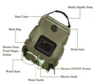Portable Outdoor Camping Shower - 5 Gallon/20 Liter Camp Solar Shower Bag | PrepWiseGear