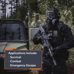 CM-8M Full-Face CBRN Gas Mask W/Canteen - Reusable Survival Nuclear Chemical Respirator for Prepper Gear and Supplies - Best Particulate Protection for Disaster, Tactical, & General Use