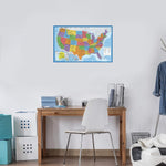 2 Pack - Laminated World Map Poster & USA Map Set - Equal Earth World Map Design Shows Continents at True Relative Size - US Map 18? X 29? | PrepWiseGear