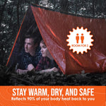 Survival Life Tent • 2 Person Mylar Emergency Shelter Tube Tent + Paracord • All-Weather Protection for Camping, Hiking, & Survival Kits • Includes Emergency Whistle | PrepWiseGear