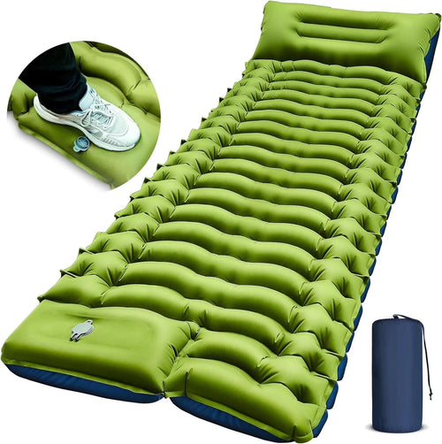 Camping Sleeping Pad Extra Thick Durable Camping Inflatable Mat with Air Pillow for Backpacking Hiking Traveling | PrepWiseGear