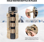 Molle Water Bottle Holder for Backpack,Drawstring Adjustable Straps Molle Pouches for 20 32 36 48 Oz Water Bottle | PrepWiseGear