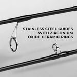 Crixus Fishing Rods,Im6 Graphite Spinning Rod & Casting Rod W/Zirconium Oxide Ring Stainless Steel Guides, Superpolymer Handle | PrepWiseGear