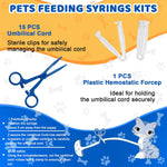 52Pcs Puppy Whelping Supplies,Whelping Kit,Puppies Birth,Kitten Dog Supplies,Puppy Kit,Bottle Feeding Kit for Newborn Puppy, Puppy Whelping Collars,Tube,Cord Clamps,Gloves,Digital Thermometer Scale