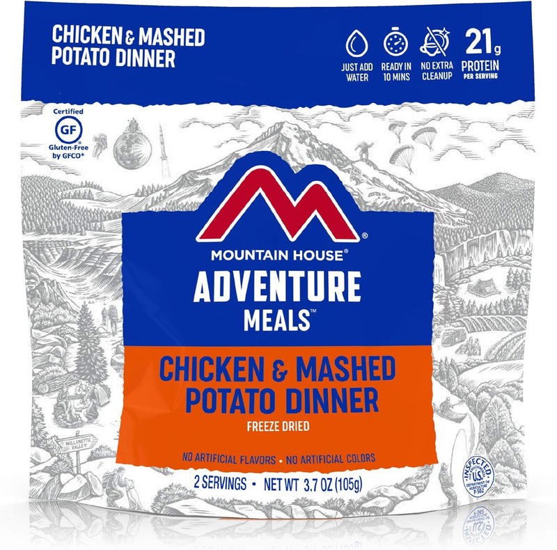 Chicken & Mashed Potato Dinner Gluten| Freeze Dried Backpacking & Camping Food | Survival & Emergency Food | Gluten-Free | PrepWiseGear