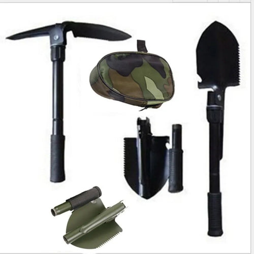 Foldable Portable Truck Mounted Engineer Shovel Camping Tent Outdoor Shovel Self-Defense Survival Tool Compass Storage Bag | PrepWiseGear