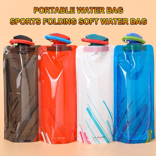Outdoor Cycling Sports Water Bottle - Mountaineering Portable Water Cup - PE Plastic Folding Water Bag - Gift Promotion Water | PrepWiseGear